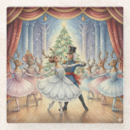 Reindeer Nutcracker Ballet, Glass Coaster Glasuntersetzer