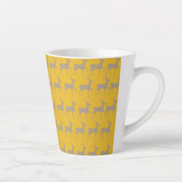 Reindeer Pattern Latte Mug - Mustard Yellow Christ Milchtasse