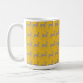Reindeer Pattern Mug - Mustard Yellow Christmas Kaffeetasse