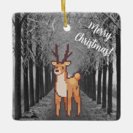 Reindeer, pixelart Merry Christmas, Pixel Art  Keramikornament