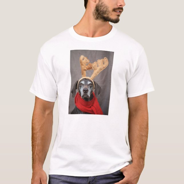 Reindeer Pointer Ugly Christmas Sweater T-Shirt (Vorderseite)