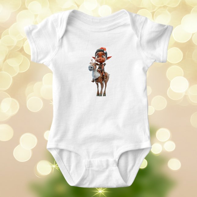 Reindeer Rider Christmas Elf Baby Bodysuit Strampler (Von Creator hochgeladen)