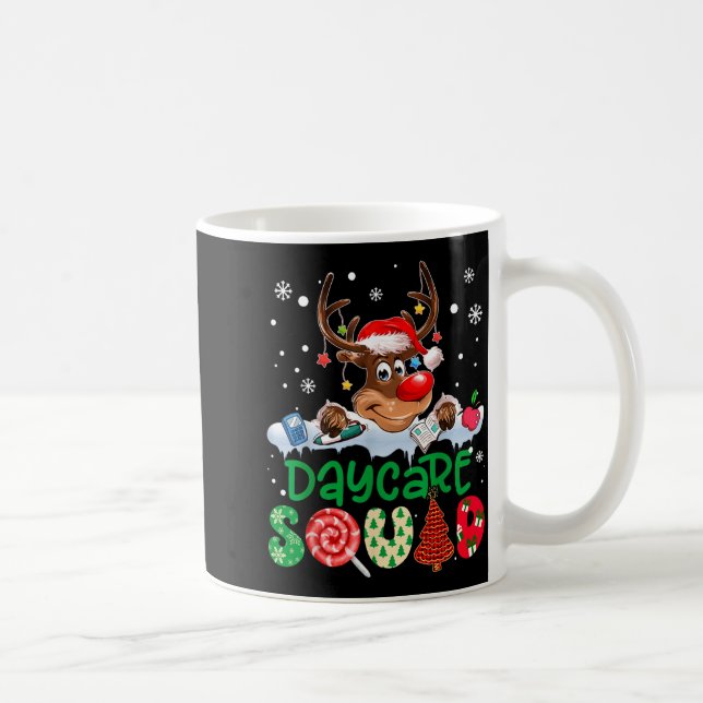 Reindeer Santa Hat Daycare Squad Teacher Christmas Kaffeetasse (Rechts)
