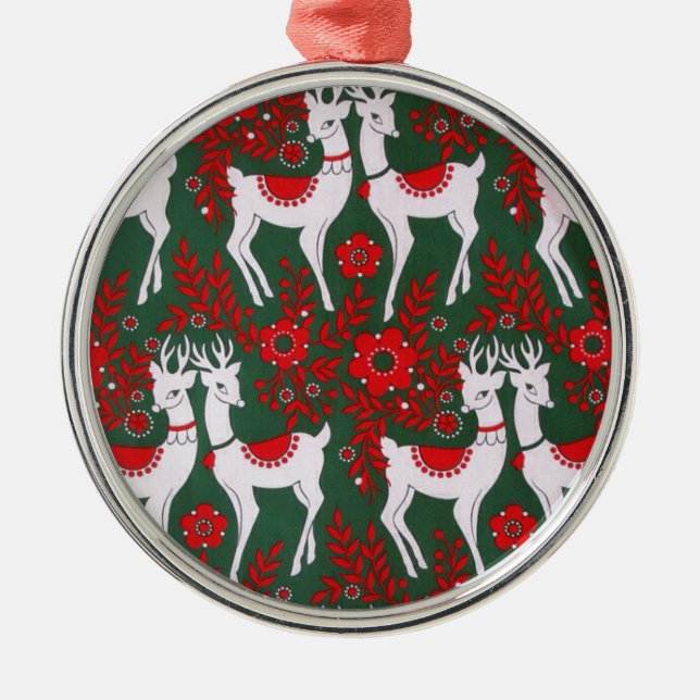 Reindeer Silbernes Ornament (Vorne)