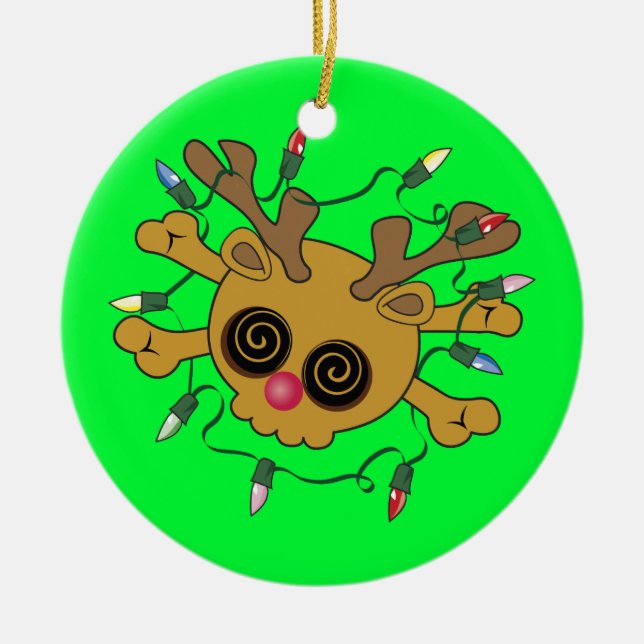 Reindeer Skull Keramik Ornament (Vorne)