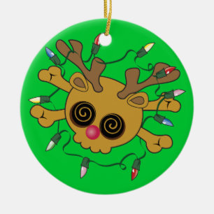 Reindeer Skull Keramikornament