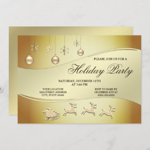 Reindeer Sleigh Christmas Balls Einladung