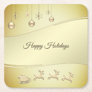 Reindeer Sleigh Christmas Balls Paper Untersetzer