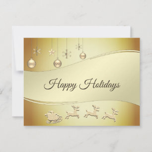 Reindeer Sleigh Christmas Balls Postcard Postkarte