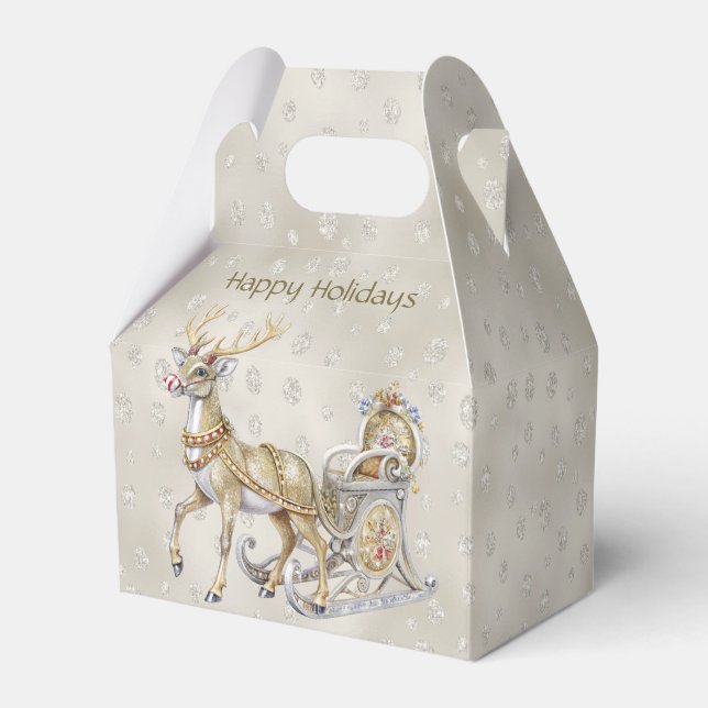 Reindeer Sleigh Holiday Geschenkboxen Geschenkschachtel (Vorderseite)