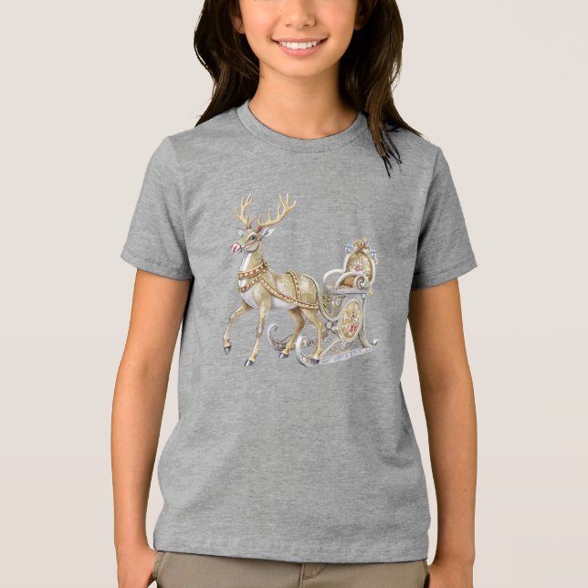 Reindeer Sleigh Holiday T - Shirt (Vorderseite)