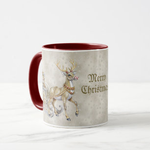 Reindeer Sleigh Holiday Tasse