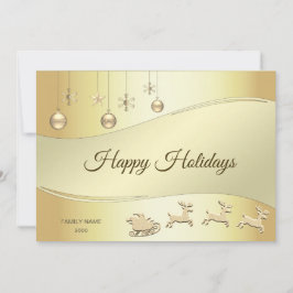 Reindeer Sleigh Weihnachtsballs Weihnachtskarte Feiertagskarte