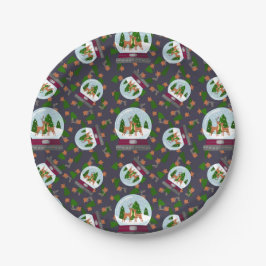 Reindeer Snow Globes Pappteller