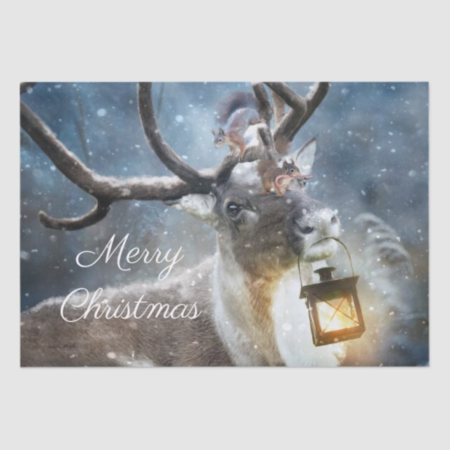Reindeer Snow Winter Seidenpapier (Vorderseite)
