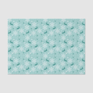 Reindeer Snowflake Aquamarines Weihnachtsmuster Seidenpapier