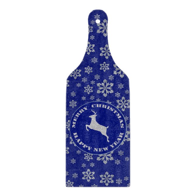 Reindeer Snowflake Christmas Schneidebrett (Vorderseite)