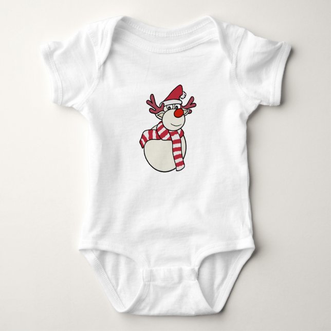Reindeer Snowman Baby Strampler (Vorderseite)