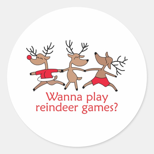 REINDEER SPIELE RUNDER AUFKLEBER (Vorderseite)