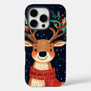 Reindeer Starry Christmas Twinkle Night iPhone 16 Pro Hülle
