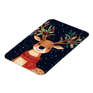 Reindeer Starry Christmas Twinkle Night Magnet