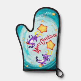 REINDEER SWING ON A STAR von Jeff Willis Ofenhandschuh