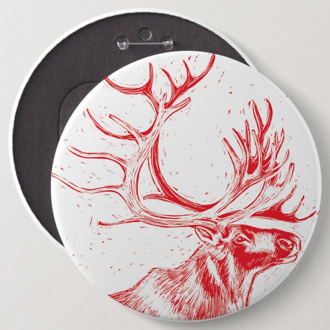 Reindeer Toile de Jouy Colossal Button (Vorne & Hinten)