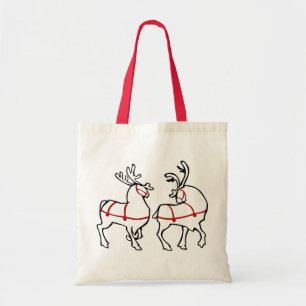Reindeer Tote Tag Umweltweihnachtssacktasche Tragetasche