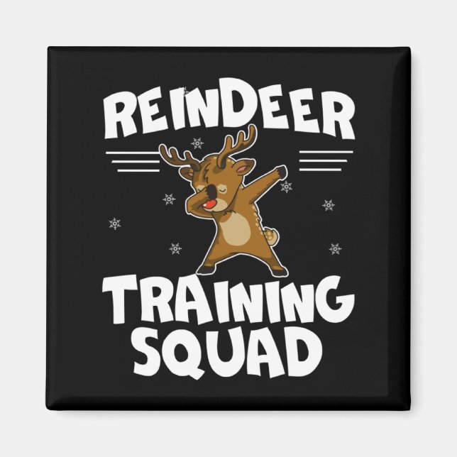 Reindeer Training Squad Deer Team Xmas Running New Magnet (Vorne)