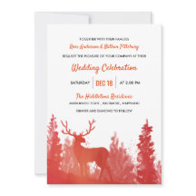 Reindeer Watercolor Red | Winterhochzeit