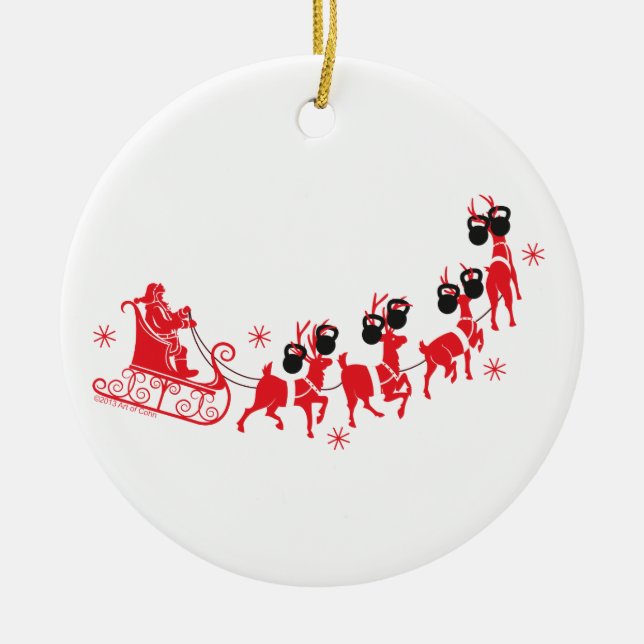 Reindeer Workout Keramikornament (Vorne)