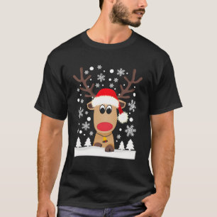 Reindeer Xmas Schneeflocken für Weihnachten T-Shirt