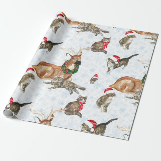 Reindeers and Kitty Cats Geschenkpapier