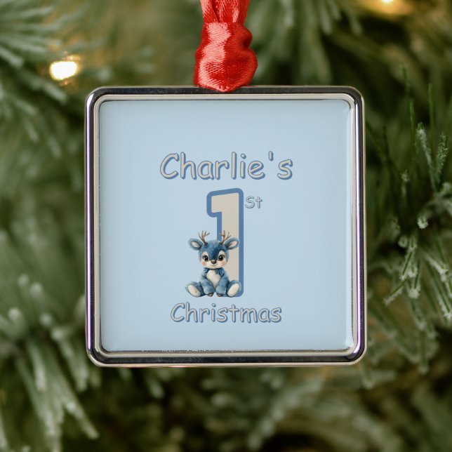 Reindeer's First Christmas! Ornament Aus Metall (Baum)