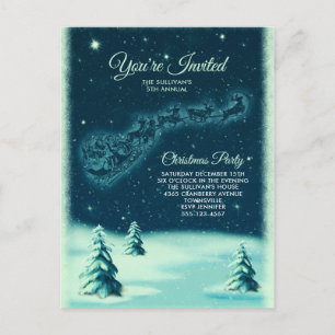 Reindeers Pulling Weihnachtsfeiertag des Weihnacht Postkarte