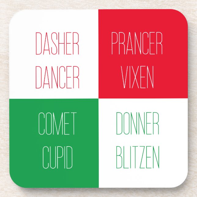 REINDEES NAMEN Untersetzer aus Hartkunststoff (Vorderseite)