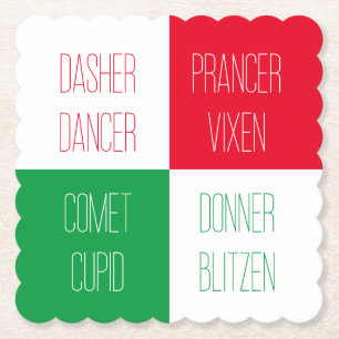 REINDENAMEN Scalloped Square Paper Untersetzer