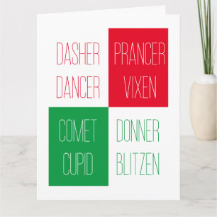 REINDENAMES Big Christmas Card Karte