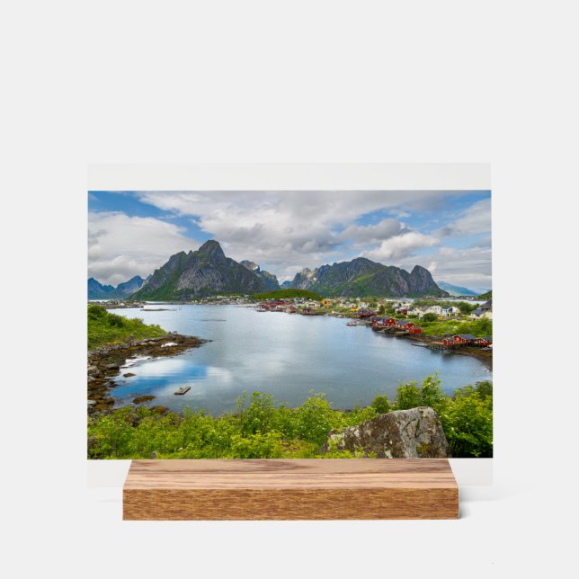 Reine auf den Lofoten Magnet  Acrylschild (Vorderseite)