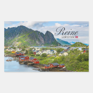Reine auf den Lofoten Rechteckiger Aufkleber