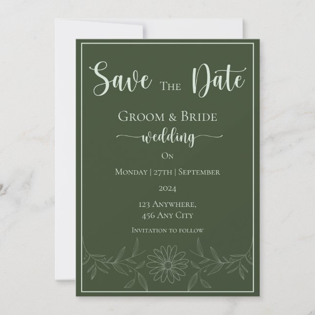 Reine Bliss: Die düstere Blume Hochzeit rettet das Save The Date (Vorderseite)