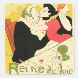 Reine de Joie Toulouse Lautrec Quadratischer Aufkleber