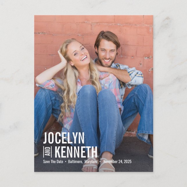 REINE EINFACHE FARBE Save the Date Postkarte (Vorderseite)