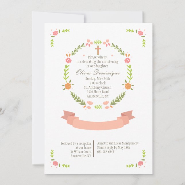 Reine Feier religiöse Einladung (Vorderseite)