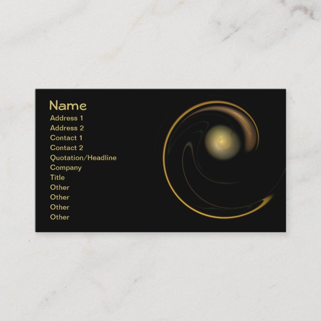 Reine Flamme Brago-Mitchell Fraktal Kunst, Dichtun Visitenkarte (Vorderseite)