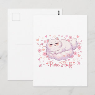 Reine Flauschigkeit Süße Kawaii-Katze Postkarte
