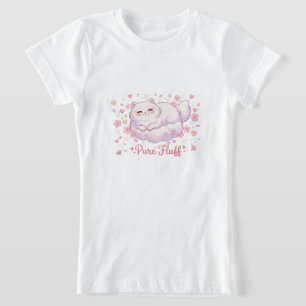 Reine Flauschigkeit Süße Kawaii-Katze T-Shirt