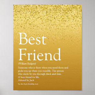 Reine Gold-Beste-Freundin-Definition Glitter Glam Poster