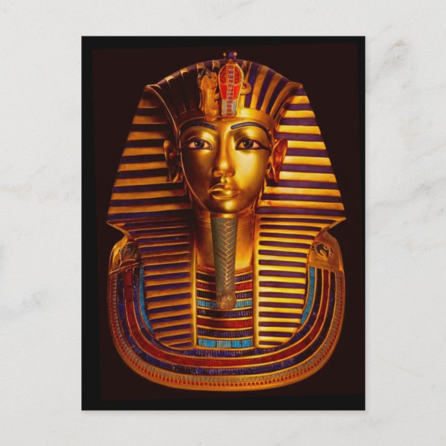 Reine Gold-Gräbermaske Pharao Tutankhamun Postkarte (Vorderseite)
