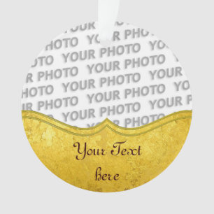 REINE GOLD-LEAF-Grenze + Ihr Text / Foto Ornament